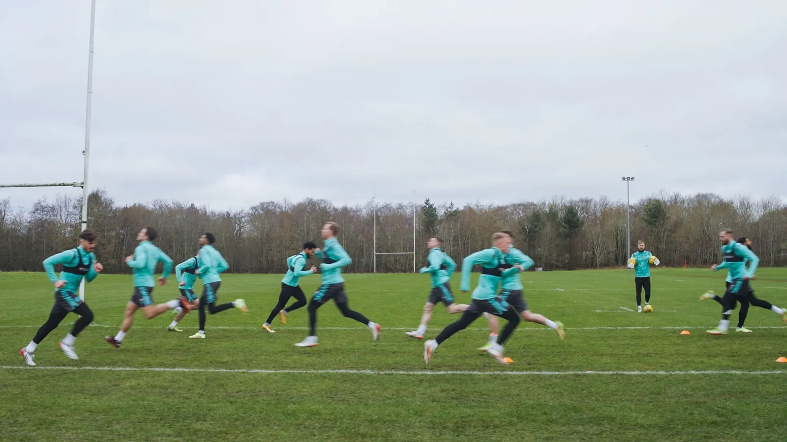 Football players from Motherwell FC in training