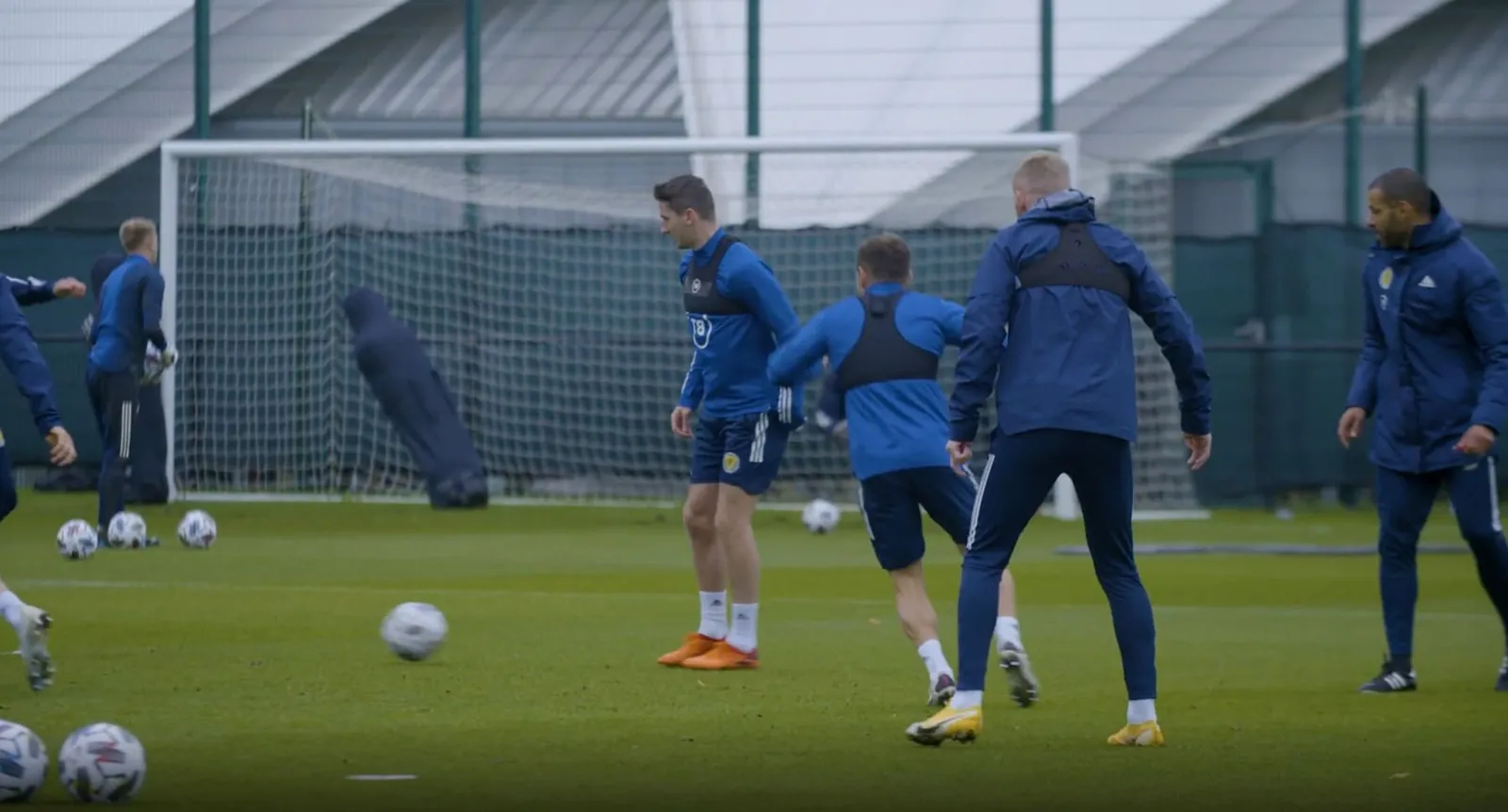 Scottish National Football team in training, featuring Kenny McLean